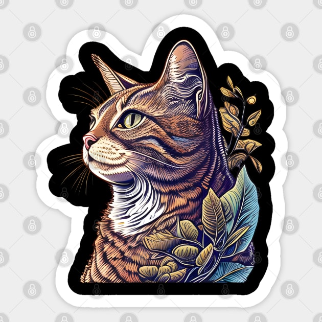 Cat Lovers Vintage Design - Love Cats Sticker by Jason Smith